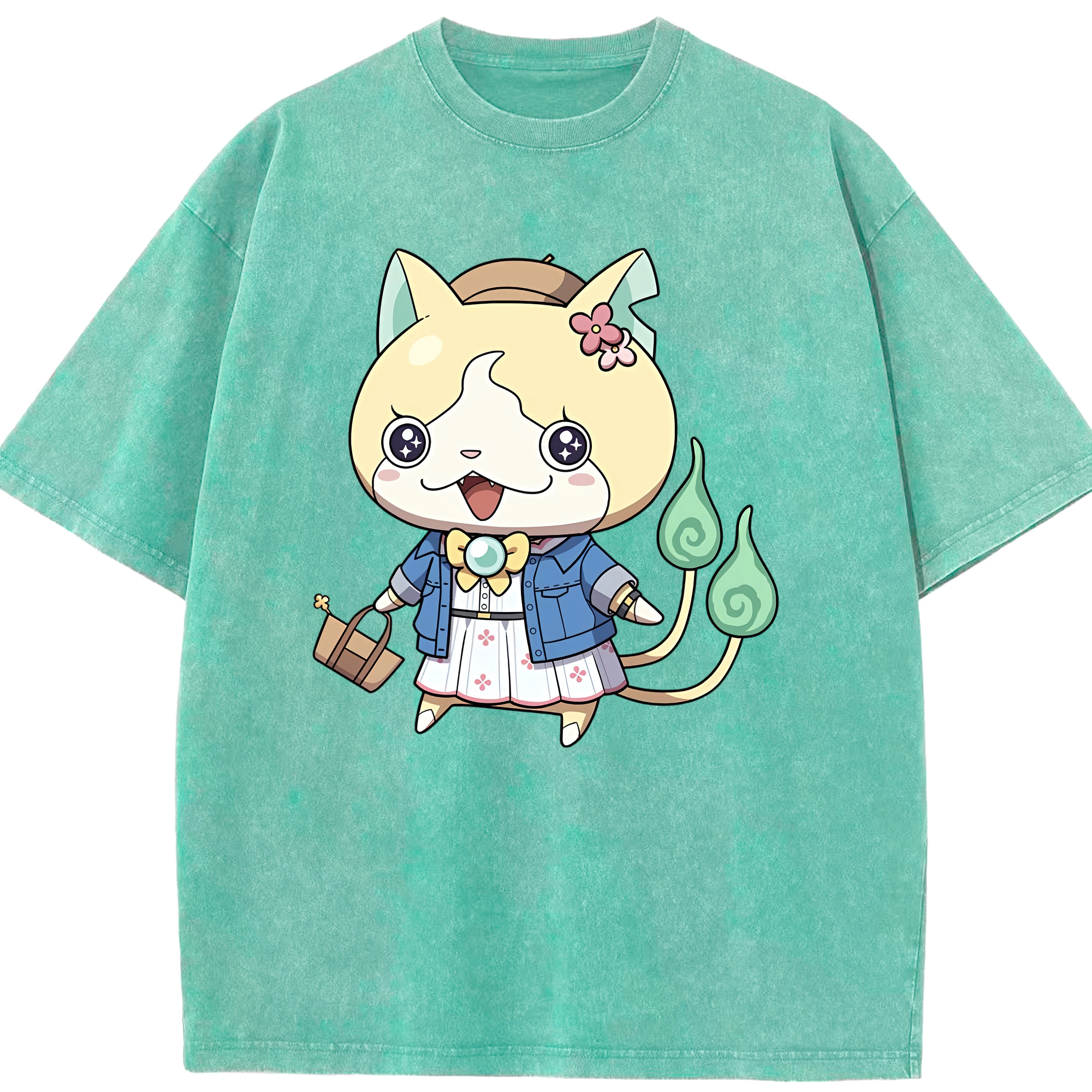 （画像用） 妖怪ウォッチ Yo-kai Watch 綿100% ヴィンテージ風 半袖Tシャツ（フロントプリント）
